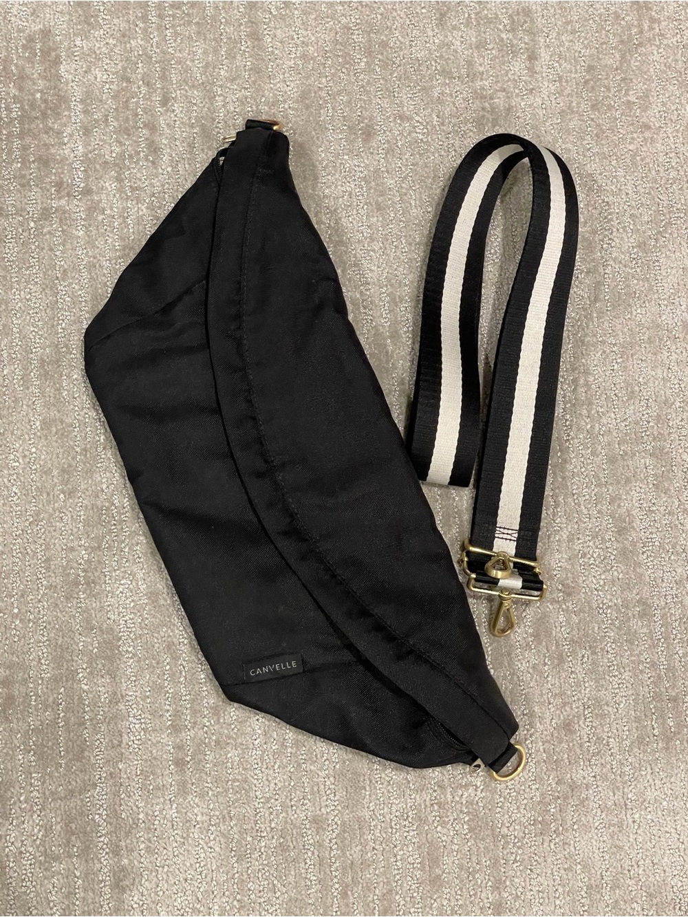 Canvelle Cross Body Fanny Pack - Black